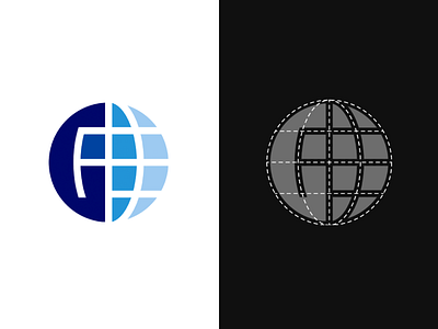 Global concept branding geometric globe grid logo mark modern