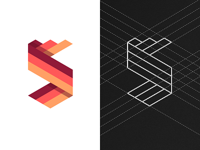 S + Shield (grid) branding colorful geometric grid letter logo logodesign mark minimal modern