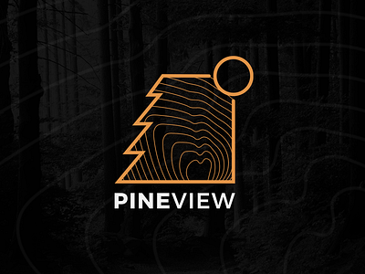 Pineview branding clean design illustration landscape logo logodesign mark pine tree