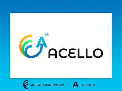 Acello logo branding clean colorful design geometric letter logo logodesign mark modern smart