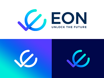 EON_Logo concept branding clean colors creative design geometric icon identity letter logo logodesign mark minimal modern smart