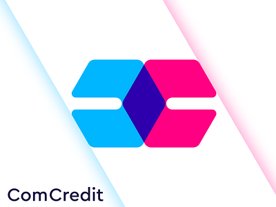 ComCredit logo concept app branding clean colorful credit financial geometric logo logodesign mark minimal modern ui