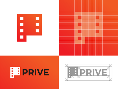 Prive - Logo proposal branding clean colorful film film strip geometric logo logodesign mark modern p logo smart ui