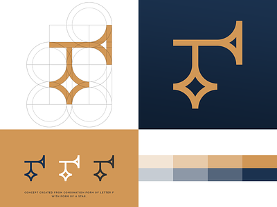 F + Star branding clean design f logo finance geometric grid logo mark modern star ui