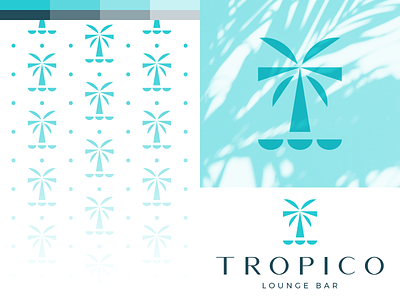 Tropico bar branding clean design geometric letter t logo mark minimal modern palm tropico ui waves