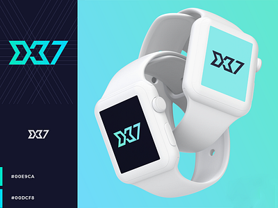X37 branding clean design futuristic geometric identity logo logodesign mark minimal modern number ui x logo