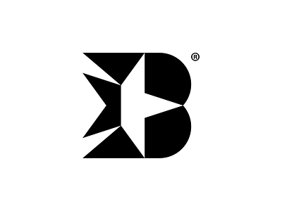 Bstar b b logo brand branding geometric lettermark logo logotype mark modern monochrome monogram negative space negativespace star symbol typgraphy