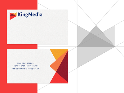 KingMedia_BC2 branding business card design geometric geometry grid icon logo logo design logodesign mark modern smart