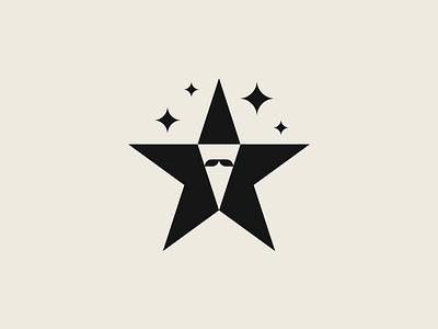 Wizard beard branding design geometric logo logodesign logomark logotype magic mark modern negative space negative space logo star stars symbol wizard