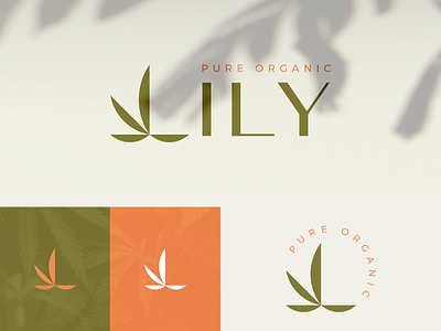 Lily (fix) cannabis clean design geometric hemp icon l logo leaf logo mark minimal modern symbol