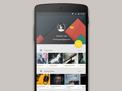 Personal homepage android material media movie personal homepage tv drama ui