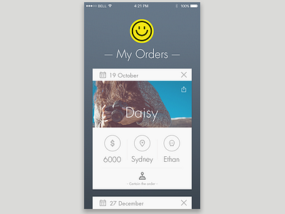 My Orders appointment date graphic icon ios mobile order photographer ui ux web