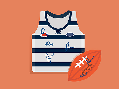 Jersey and football with signatures afl ball football jersey sherrin shirt signature