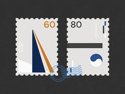 postage stamp #9 flag geometric korea mail marshall island minimal national flag postage stamp stamp
