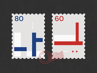postage stamp #10 finland flag geometric georgia mail minimal national flag postage stamp stamp
