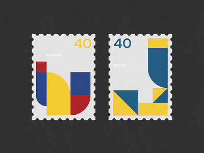 postage stamp #15 flag geometric mail minimal national flag postage stamp romania stamp sweden