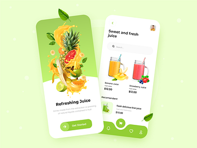 Mobile App Juice app design juice mobile ui ux