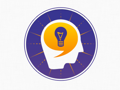 Consulting icon brain bubble bulb chat consulting lamp orange purple