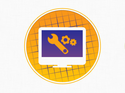 Development icon desktop development icon purple tools yellow