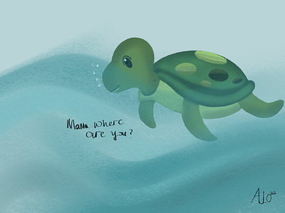 Baby Turtle abby alo childrenillustration childrensbookillustration illustration