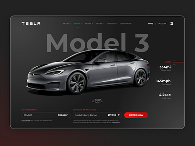 Tesla Website Concept art art website automotive car website design creative website dark mode design dribbble design graphic design inspirational design technology tesla ui uxuidesign vietnam website