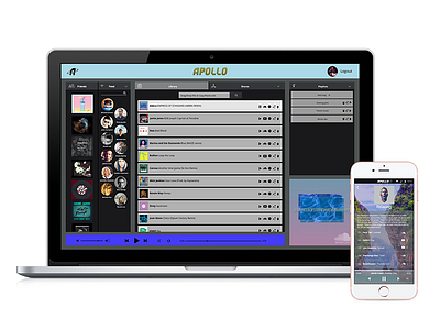 Apollo Music UI music music player ui user experience user interface ux visual design web design