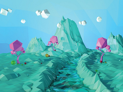 Colorful Mountains 3d cinema 4d crystal graphic design underwater visual visual design