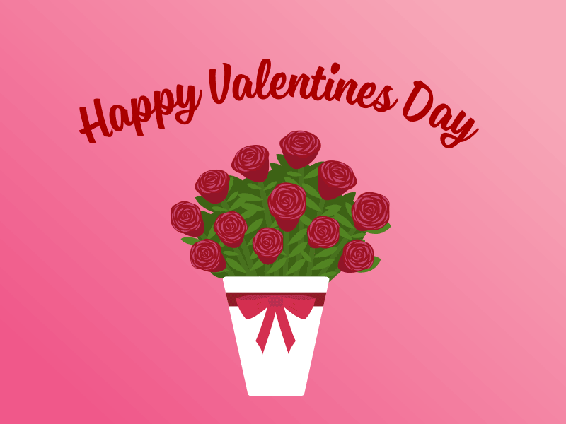 Happy Valentines Day! design gif graphic design happy valentines day illustrator photoshop roses valentines day