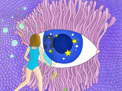 Looking into the eye of the beholder childrensillustration digitaldesign graphicdesign illustration illustration design procreate