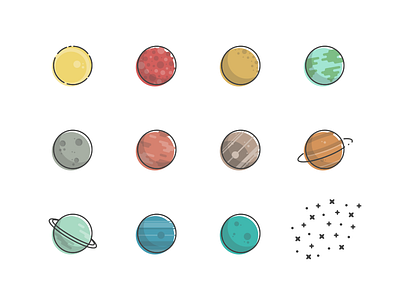 Planets and stuff. illustration planets space stars
