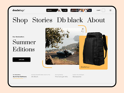 Douche Bags bags interface shop storie ui design ux design web design