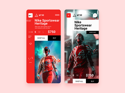 NIKE & WE SEE E-Commerce App e commerce e sport mobile app nike red see sport