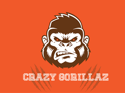 Crazy Gorillaz Minimal Logo branding design graphic design illustration logo