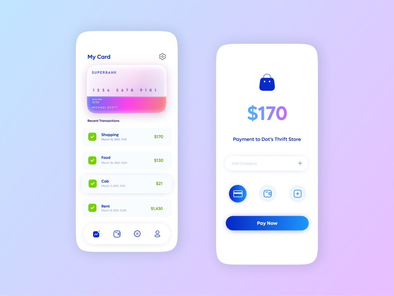 Concept UI for Banking App and E-Card by Autumn Design by Autumn Design ...