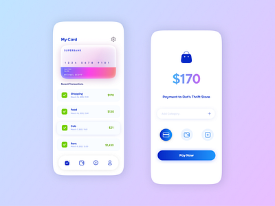 Concept UI for Banking App and E-Card by Autumn Design