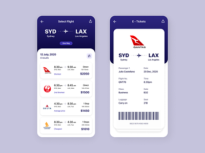 Flight Booking 🏖 booking flights holiday ios qantas receipt ticket travel