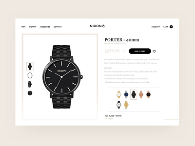 Nixon Shopping Experience digital design e commerce shopping ui ux watches web design