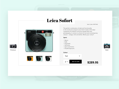 Camera Website Shopping Experience digital design e commerce shopping ui ux web design