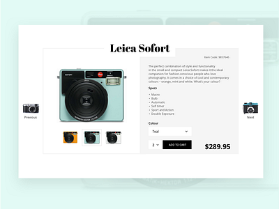 Camera Website Shopping Experience