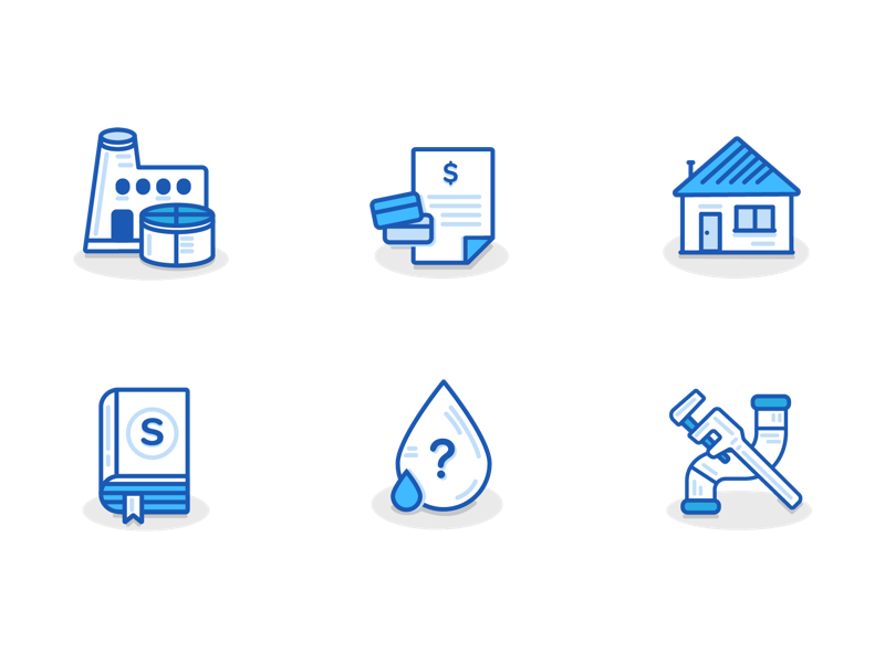 Utility Icon Set catergories. water utility illustrator interface ux ui icons