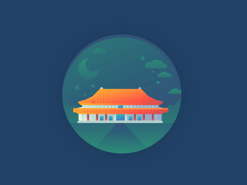 Forbidden City Temple | China temples china forbidden city temple digital design illustration