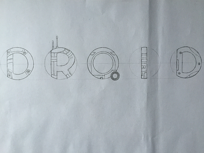 Droid BB-8 Star Wars Hand Lettering WIP
