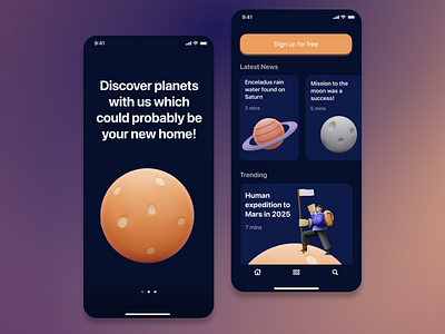 Planet App - UniUs ui ux