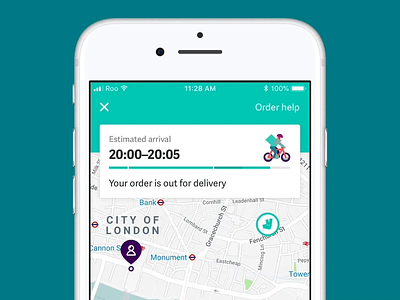 Order tracking animations animation deliveroo order tracking product design