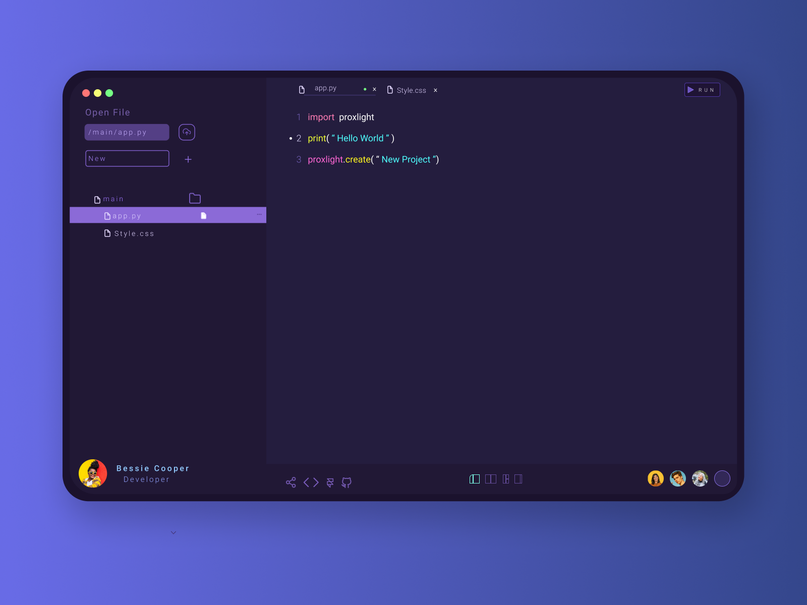 Modern Code Editor UI 🔥 by Proxlight on Dribbble