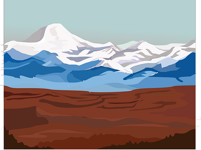 Gunung Salju in the Summer branding graphic design illustration landscape mountain nature summer vector