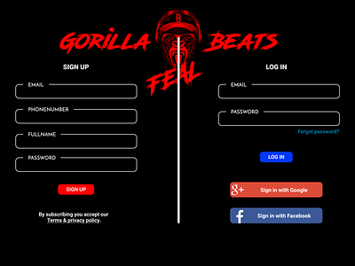 Log In & Sign Up Page