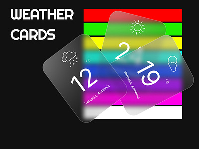 Weather Cards blur cards color design figma glass ui weather