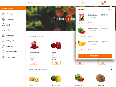 Grocery Ordering grocery ui ux website