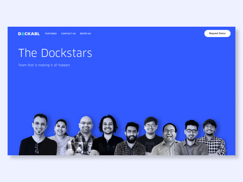The Dockstars bio company desktop hover minimal my team team team page user experience user interface website
